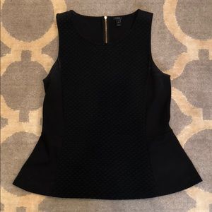 J.Crew Black Peplum Sleeveless Top